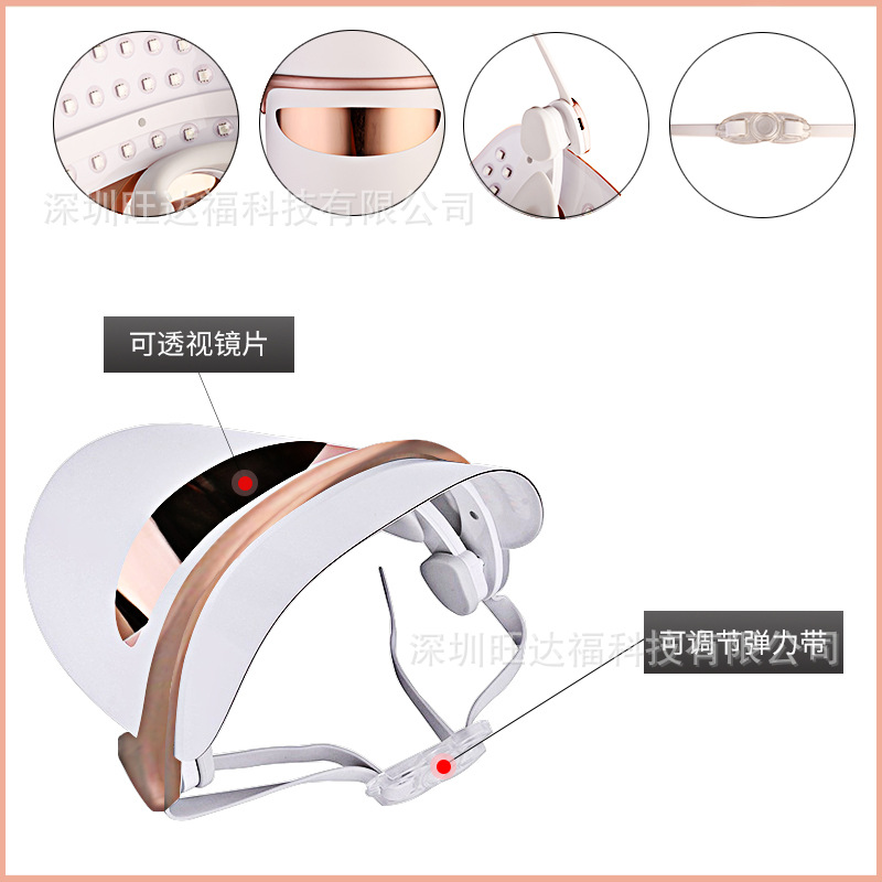 led Photon Skin Rejuvenation Instrument Whitening and Spot Fading Household Facial Acne Brightening Skin Color Beauty Instrument Red and Blue Facial Mint Instrument