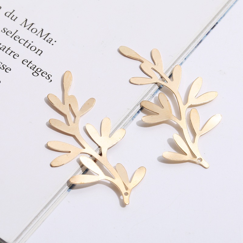 Festive Corsage Fan diy Jewelry Accessories 47*26mm Branches Antique Bridal Headwear Accessories Seaweed Leaves