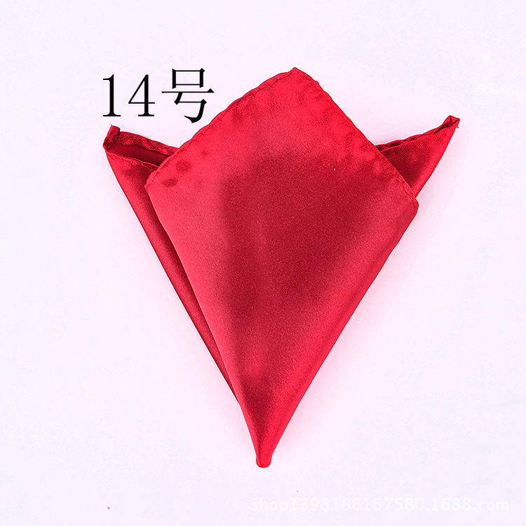 Men's Dress Suit Pocket Square Solid Color Handkerchief Small Square Square Wedding Party Collocation Bow Tie