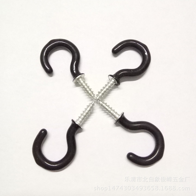 Plastic dipping cup hook color question mark hook stainless steel Open sheep eye lamp hook plastic dipping question mark hook wholesale