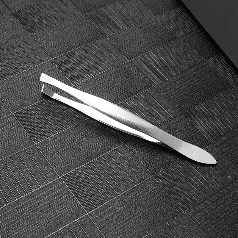 Non-embroidered steel eyebrow clamp tweezers eyebrow trimming clamp oblique mouth eyebrow plucking pliers stall supply