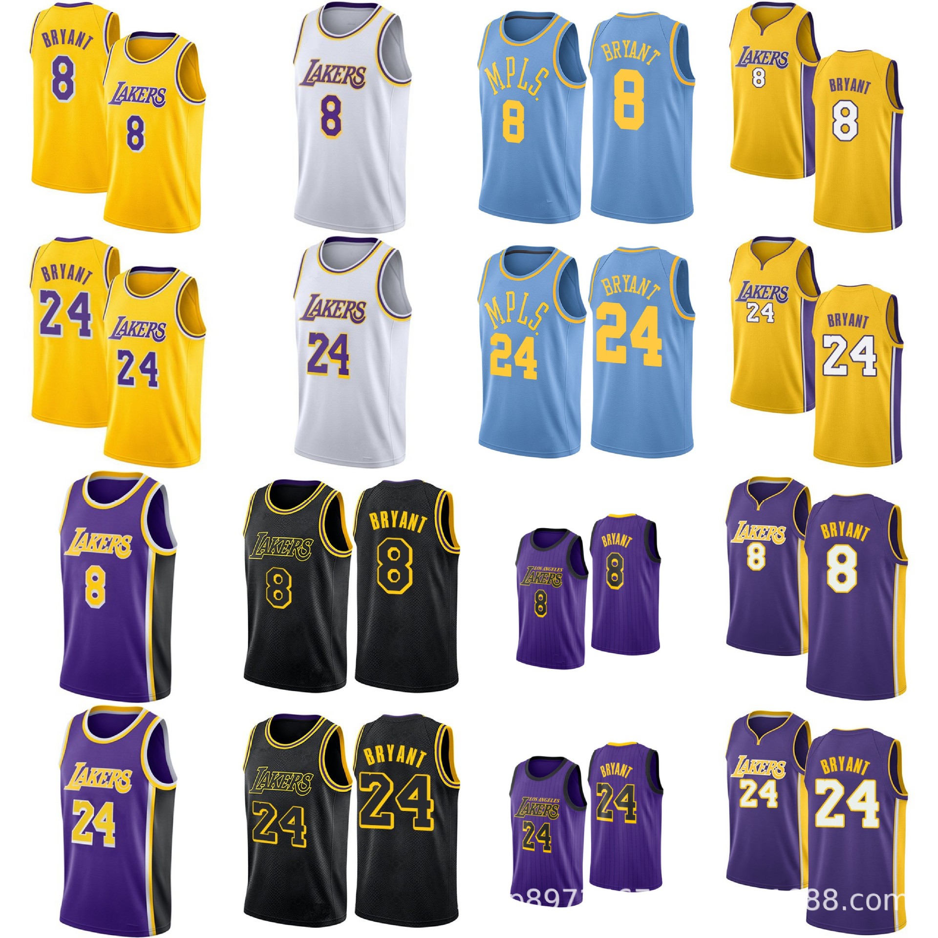 Футболка Heat Press Lakers 8 # 24 # Kobe Bryant, футболка с термопечатью