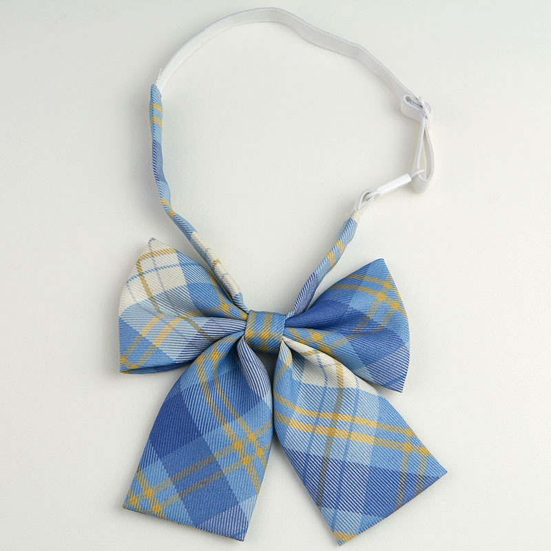 Hot-selling College Style Oka Pear Field Soot Black Bow Plaid Flat Horn JK Collar Bow Tie Shirt Accessories