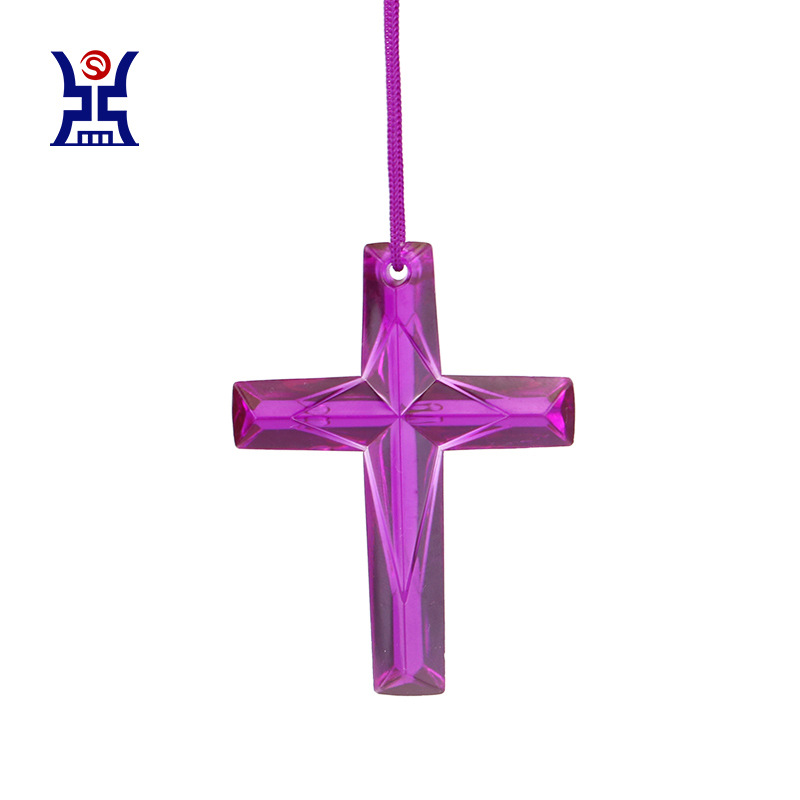 Manufacturers supply in stock cross pendant children's toys with rope necklace ornaments multi-color optional cross necklace