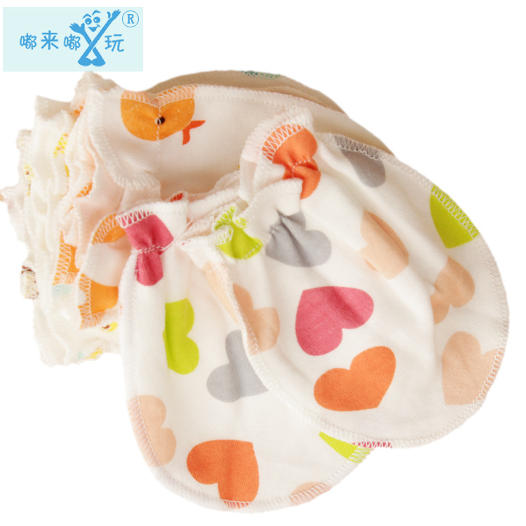 Independently Packaged Cross-Border New Baby Products Cartoon Baby Gloves Newborn Anti-Scratch Cotton Protective Gloves
