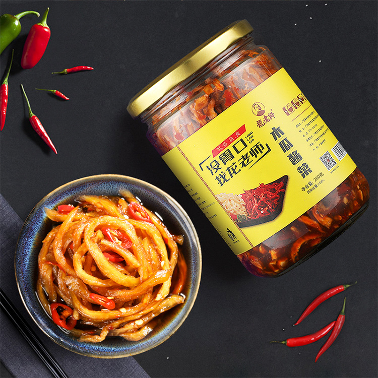 280g/bottle of dragon teacher spicy papaya shreds dried papaya pickles pickles pickles meals pickled pickled pickled vegetables appetizer
