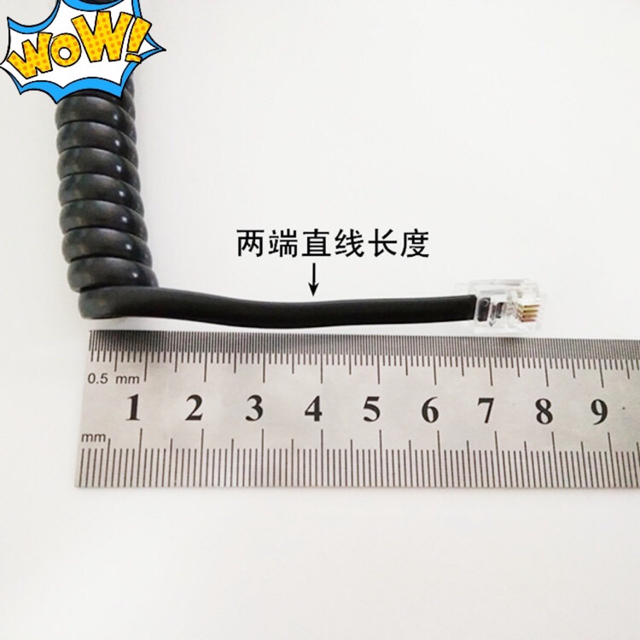 Customized Telephone Extended Earpiece Cable Connection Cable Handle Curve Landline Universal Cable Earpiece Curve Pure Copper 4P4C