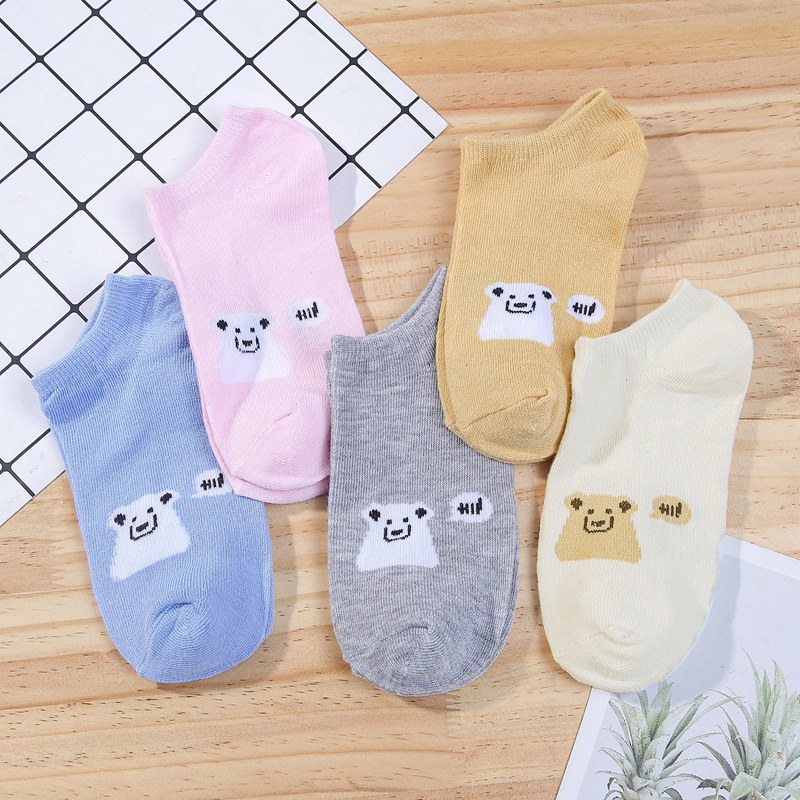 Socks for Men and Women Short Socks Spring and Summer Cotton Socks Thin Shallow Mouth Summer Low Breathable Sweat Absorbing Sports Boat Socks Tide