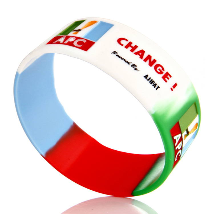 Manufacturer Customizes Irregular Shaped Widened Watch Straps with African Campaign Engraved Printing of Figures for Elections Silicone Bracelets