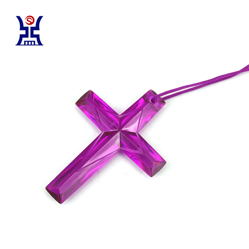 Manufacturers supply in stock cross pendant children's toys with rope necklace ornaments multi-color optional cross necklace
