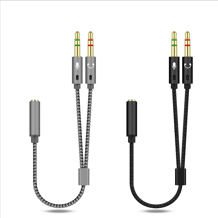 Laptop Headset Two-In-One Conversion Cable Mobile Phone Headset Microphone Audio One-To-Two 3.5 Adapter