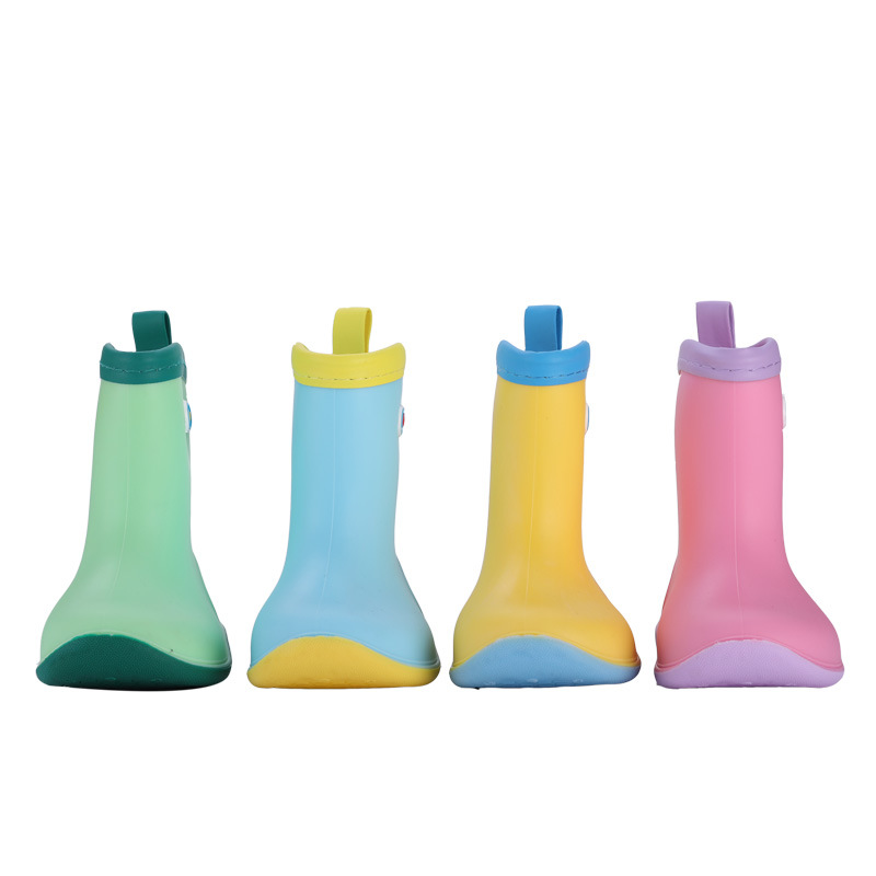 Star Chasing Pure Color 3D Stereo Kidsren's Rain Boots for Boys and Girls, Non-Slip Fleece-Lined Baby Rain Boots, Kidsren's Four-Season Water Rain Boots