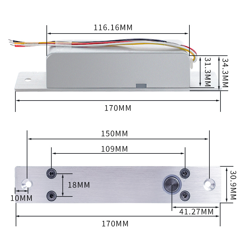 Small mini electric lock access control concealed bolt lock normal temperature delay electric lock electronic access control electric lock open installation