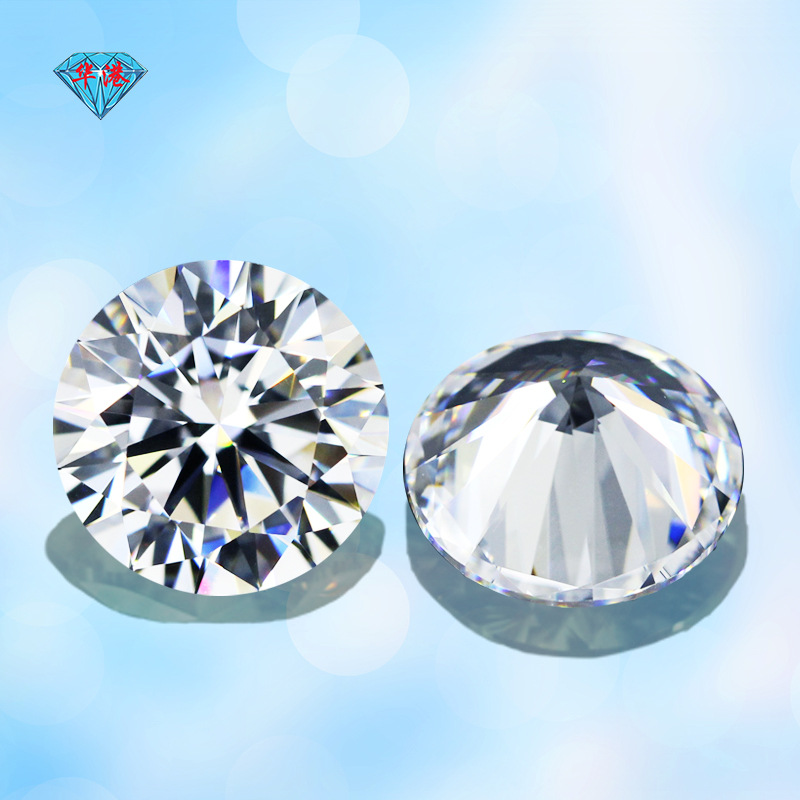 3A eight hearts eight arrows zircon bare stone ring surface Wuzhou 5A round white artificial CZ gem wholesale 9A Hao Stone