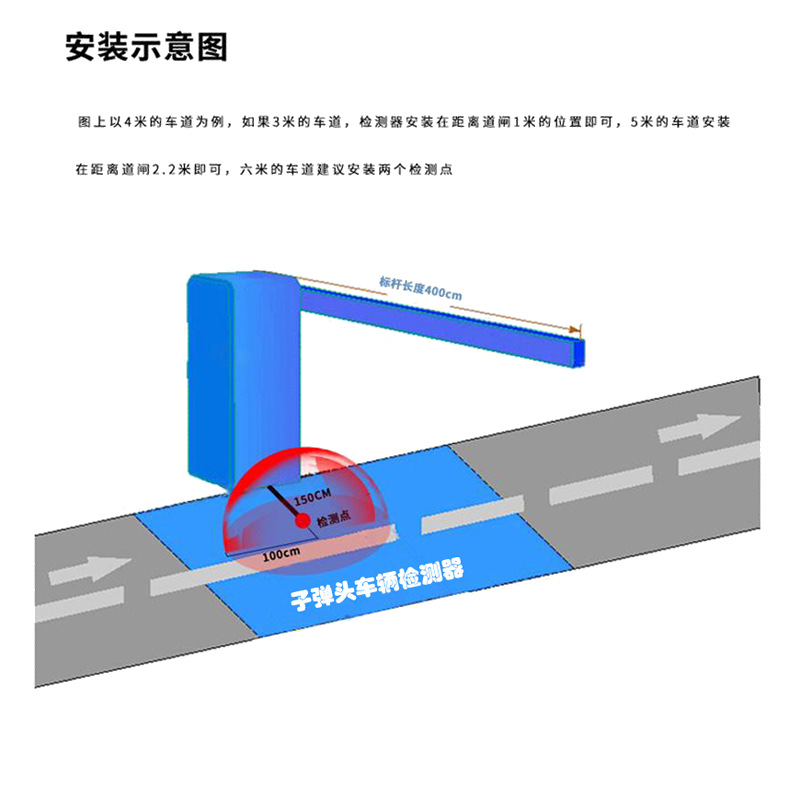 Wiring-Free Vehicle Detector, Fifth-Generation Parking Lot Wiring-Free Exit Sensor, Adjustable Sensitivity