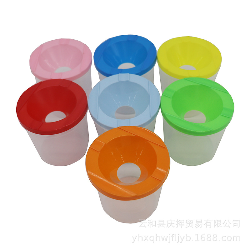 Factory wholesale children's PP plastic wash cup brush suit art painting paint palette cup graffiti wash cup