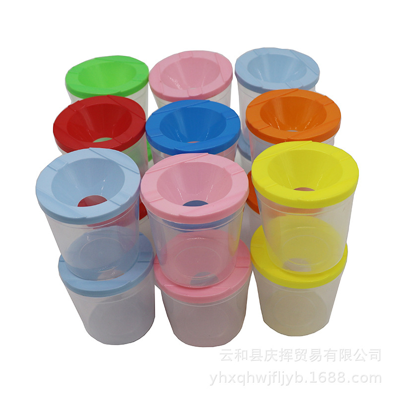 Factory wholesale children's PP plastic wash cup brush suit art painting paint palette cup graffiti wash cup
