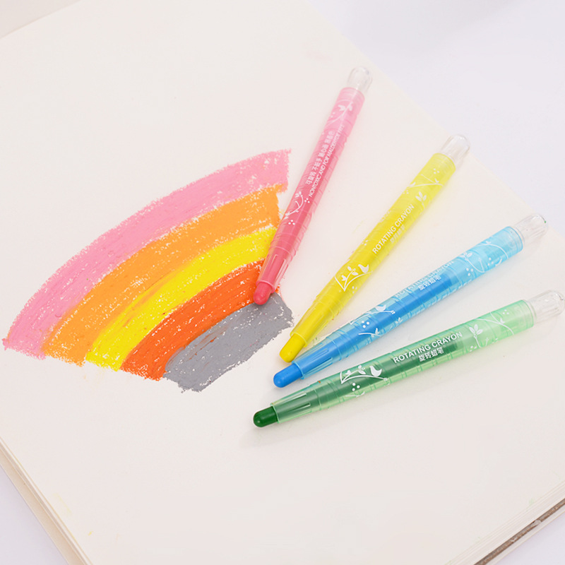 Bulk rotating crayons manufacturers supply rotary painting stick crayons 24-color rotating crayons student stationery wholesale