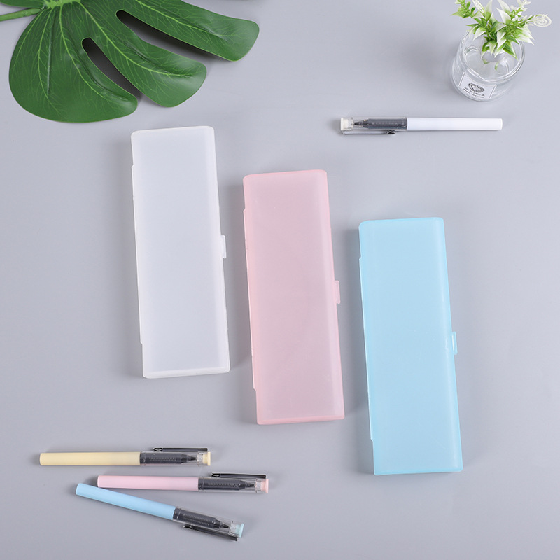 New creative stationery plastic pencil case translucent frosted stationery case Student storage pen case pencil case