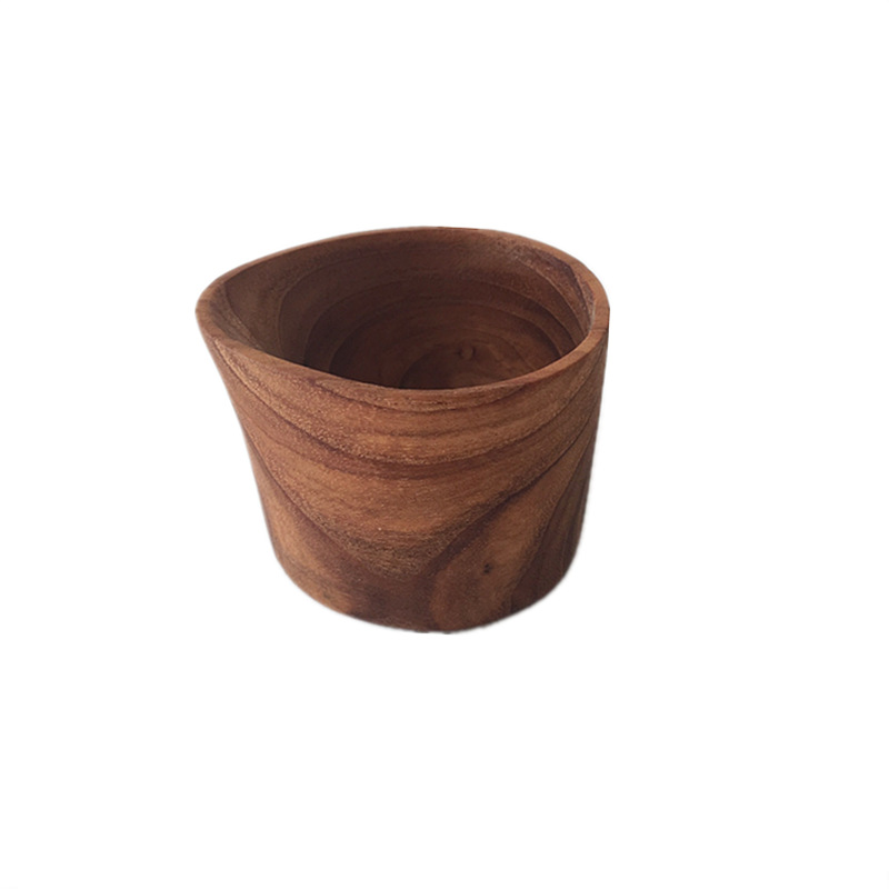 Pointed Teak Small Milk Cup Solid Wood Breakfast Milk Cup Hand-Brewed Espresso Equipment Mini Milk Tank Honey Flavoring Cup