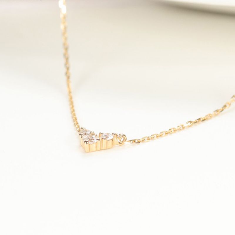 18K Gold Inlaid Natural South African Diamond Heart-Shaped Necklace for Women 12 Points Heart Heart Diamond Necklace Au750 Gold