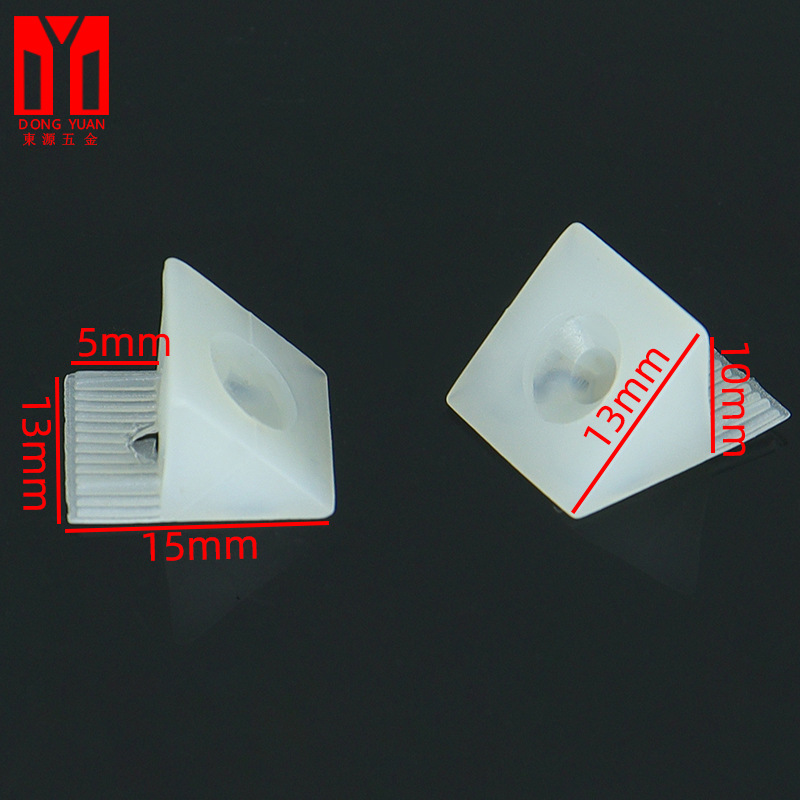 Mingsheng hardware accessories back plate buckle plastic right angle 90 degree angle code L self-tapping screw wardrobe cabinet angle code wholesale