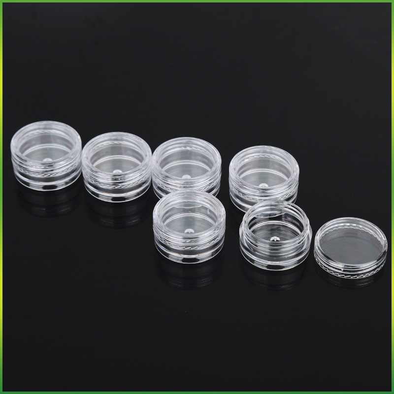 Transparent Round Bottle, Nail Art Glitter Bottle, Earring Jewelry Packaging Box, 2.5g 3g Trial Size Small Box Plastic Bottle