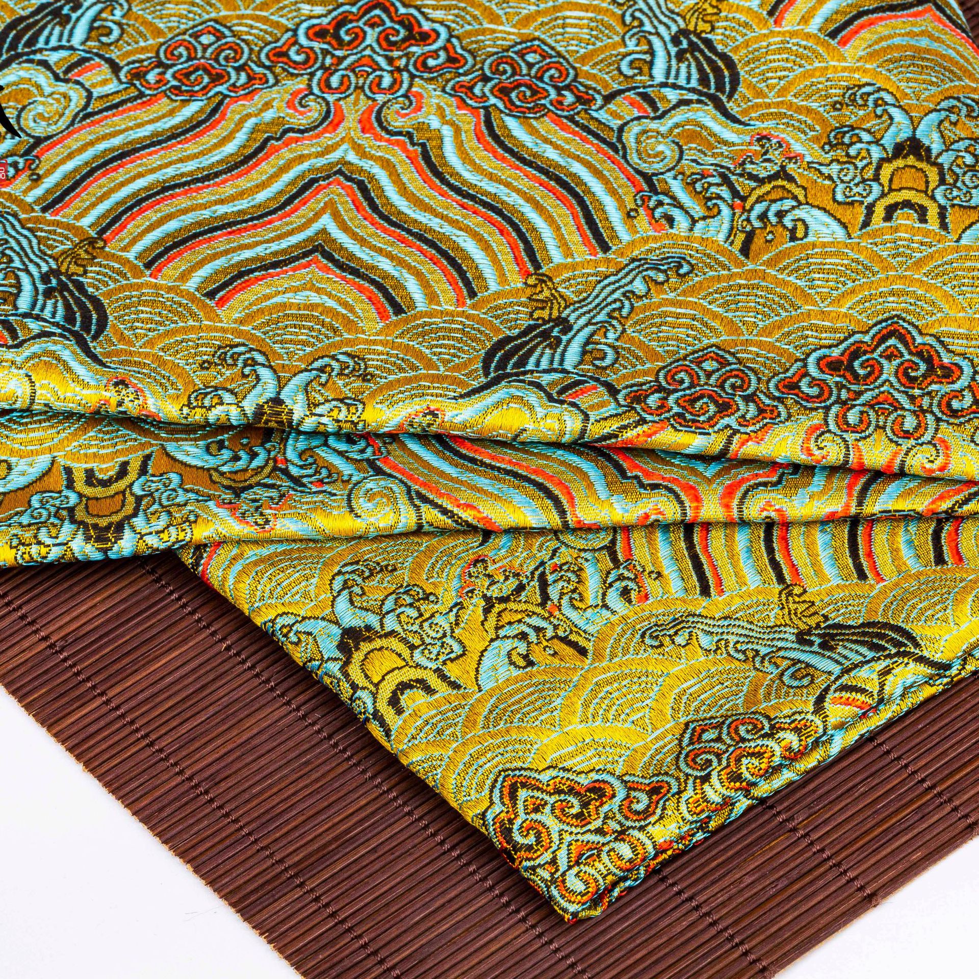 150 imitation three-five wave pattern brocade fabric cheongsam Tang costume stage clothing fabric packaging brocade box brocade cloth