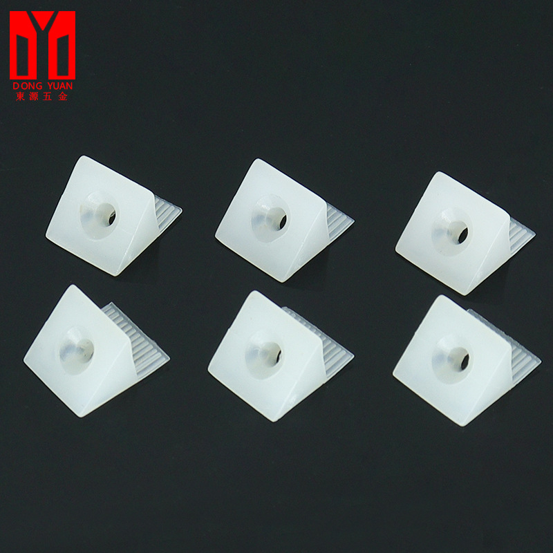 Mingsheng hardware accessories back plate buckle plastic right angle 90 degree angle code L self-tapping screw wardrobe cabinet angle code wholesale