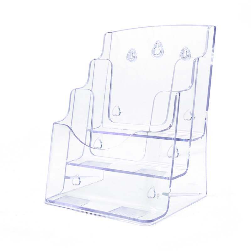A4 folding rack three-layer data rack box brochure display rack transparent Desktop catalog color page folding leaflet rack