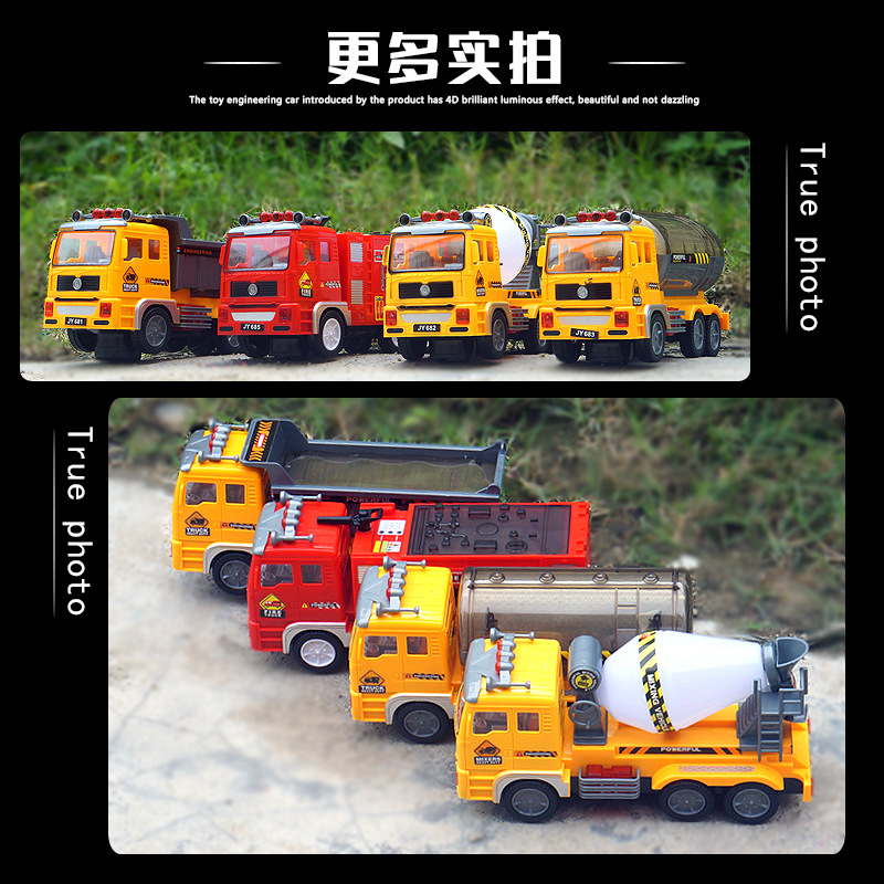 Cross-Border explosion large electric toy car universal 4D light music engineering car simulation children's toy car model