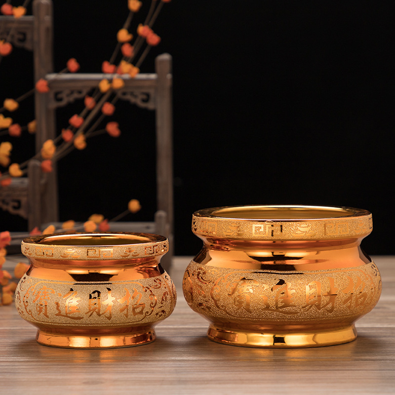 Shunsheng Ceramic Buddhist Supplies Ceramic Incense Burner Household Buddhist Temple Worship Guanyin God of Wealth Incense Burner Manufacturer Batch