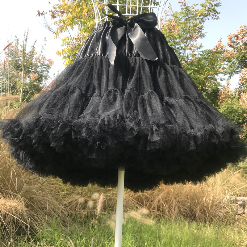 lolita lolita white gauze skirt super canopy violence soft gauze boneless petticoat half-length puffy skirt Cotton Cloud support