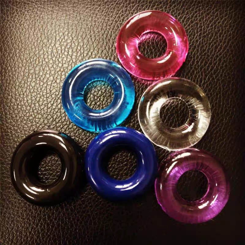 Men's Silicone Appliances Colorful Crystal Lock Ring Delay Ring Sexy Adult Products Sheep Eye Ring Tri-color Smooth Ring