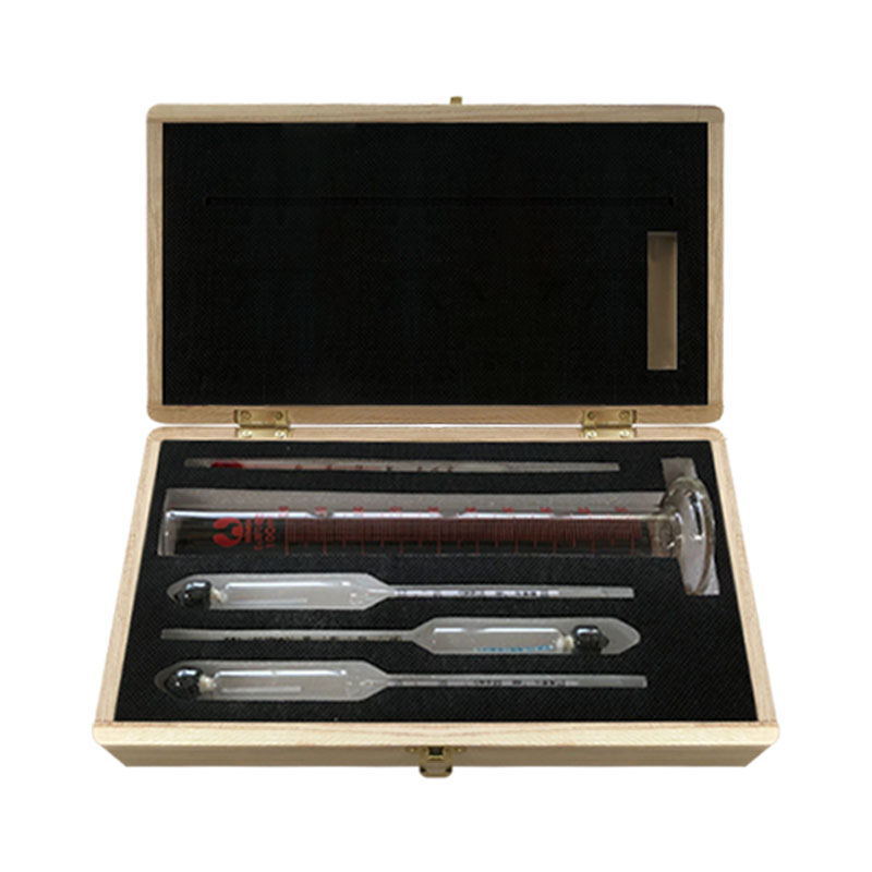 Supply 0-100 degrees wooden box suit full box set liquor concentration meter with glass measuring cylinder alcohol meter alcohol meter