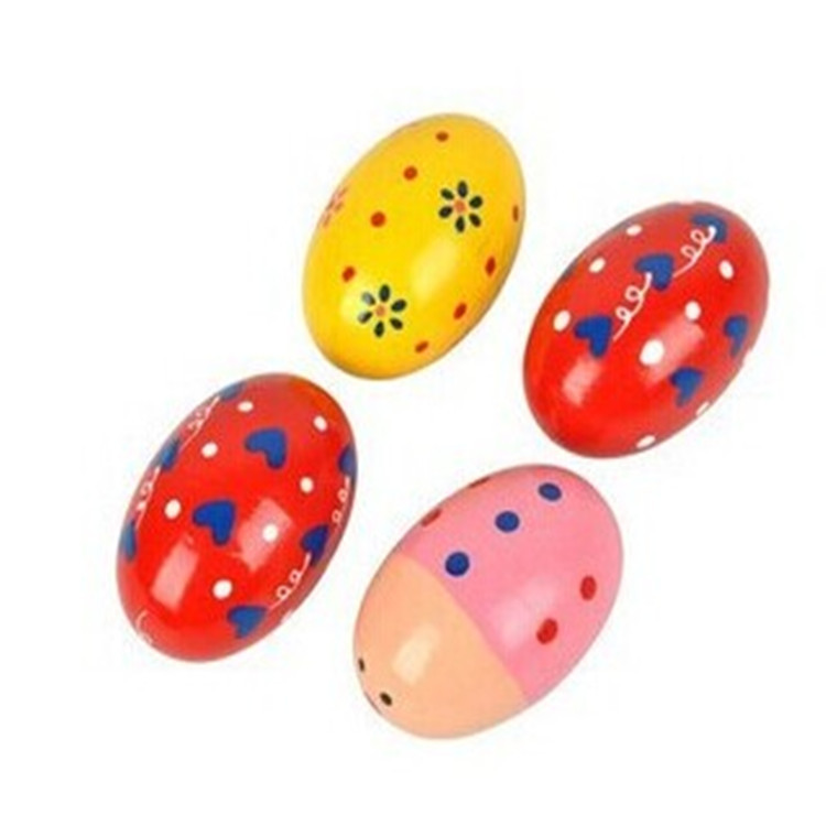 Wooden color large sand eggs wooden eggs cartoon hand-painted eggs Easter toys manufacturers wholesale