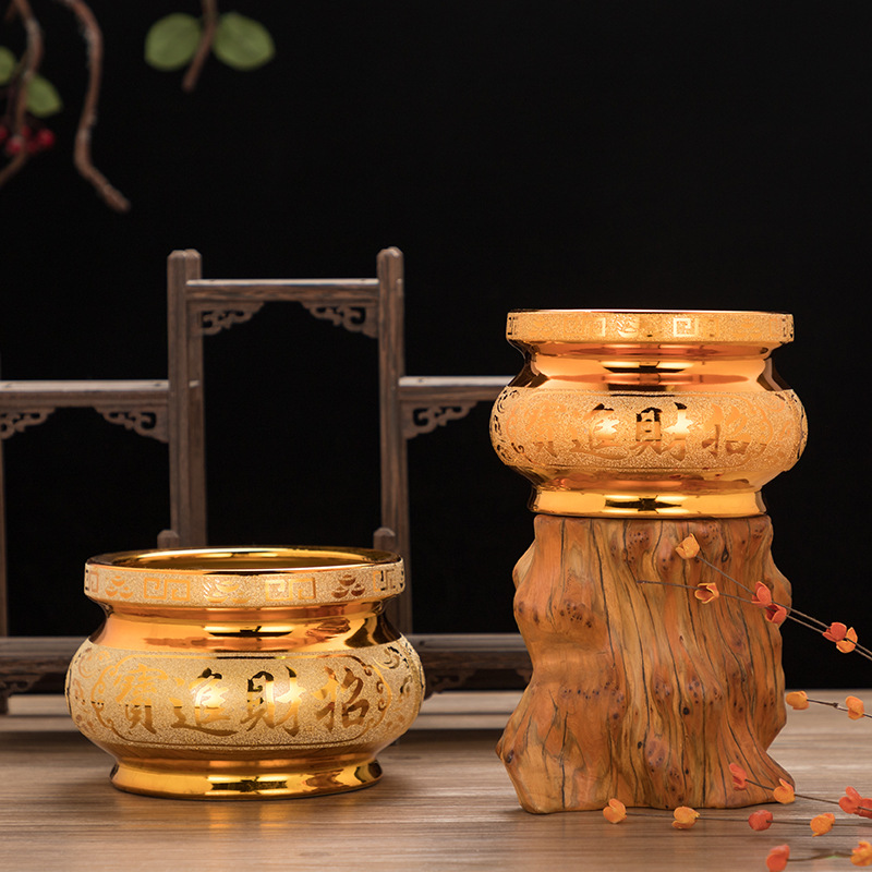 Shunsheng Ceramic Buddhist Supplies Ceramic Incense Burner Household Buddhist Temple Worship Guanyin God of Wealth Incense Burner Manufacturer Batch