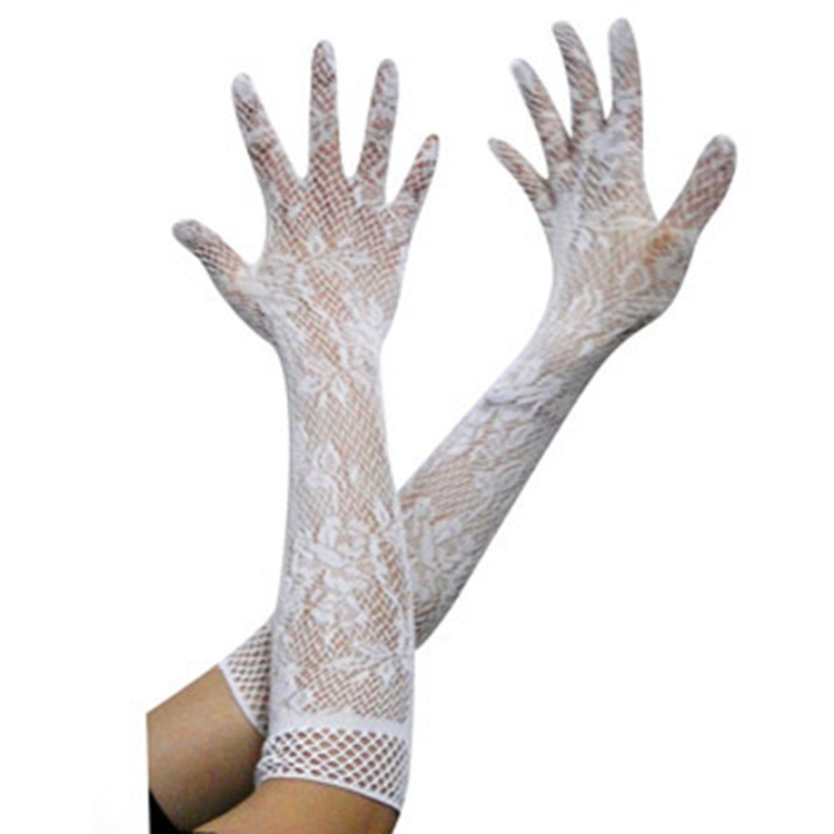 Hand Sexy Transparent Lace Super Stretch Gloves Bridal Nurse Maid Sexy Lingerie suit
