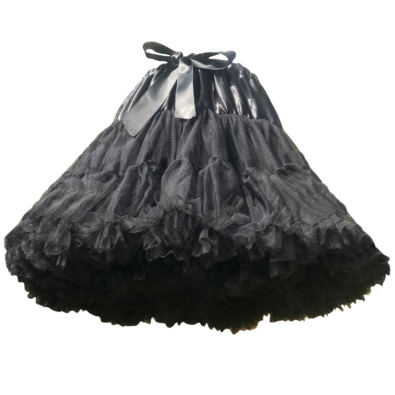 lolita lolita white gauze skirt super canopy violence soft gauze boneless petticoat half-length puffy skirt Cotton Cloud support