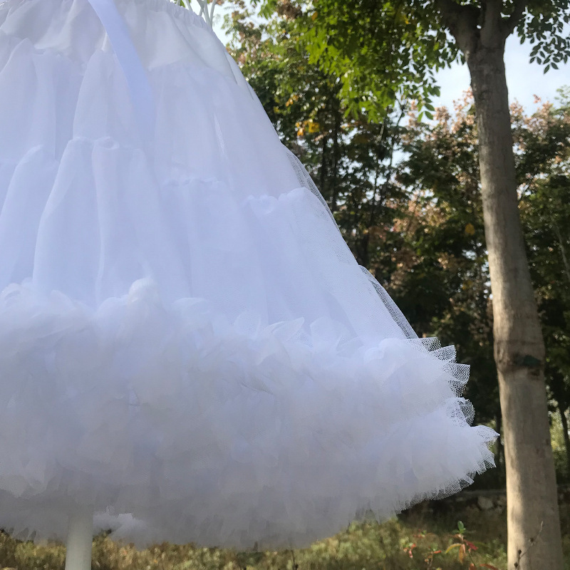lolita lolita white gauze skirt super canopy violence soft gauze boneless petticoat half-length puffy skirt Cotton Cloud support