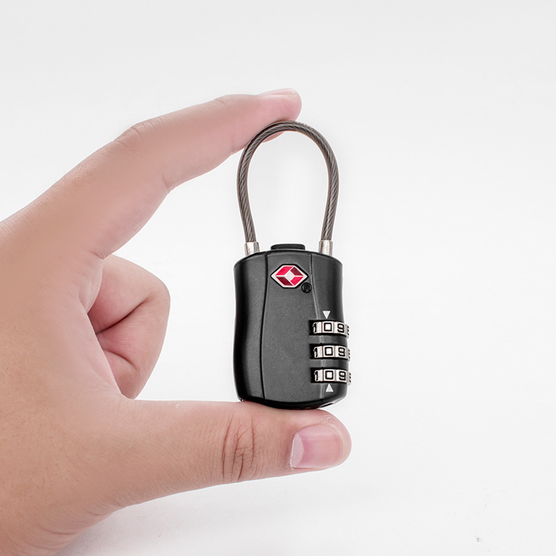 Zhengbo Lock Factory Wholesale Tsa007 Customs Lock Cross-Border Customs Padlock Wire Rope Customs Lock Password Lock in Stock