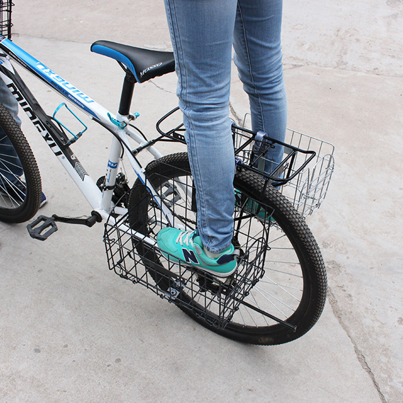 Bicycle basket front basket bicycle basket mountain bike rear basket folding bicycle vegetable basket Folding Basket