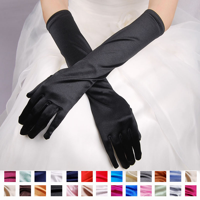 Bridal Gloves Satin Long Satin Retro Wedding Photo Accessories Travel Photography Sunshade Wedding Dress Wedding Gloves