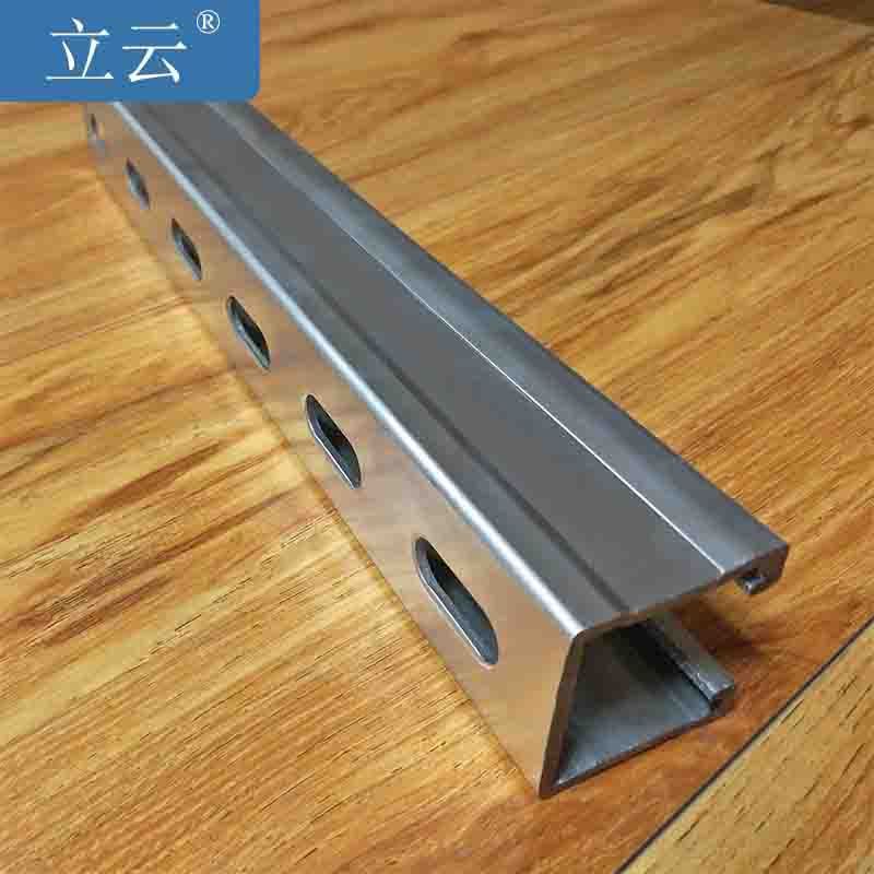 Spot Punching C-Shaped Steel House Solar Photovoltaic Bracket Accessories Galvanized C-Shaped Steel Anti-Seismic Bracket C-Shaped Steel Flat Top