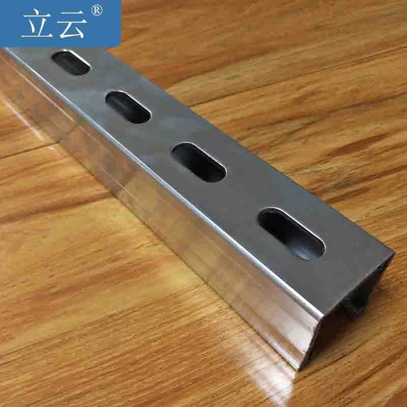 Spot Punching C-Shaped Steel House Solar Photovoltaic Bracket Accessories Galvanized C-Shaped Steel Anti-Seismic Bracket C-Shaped Steel Flat Top