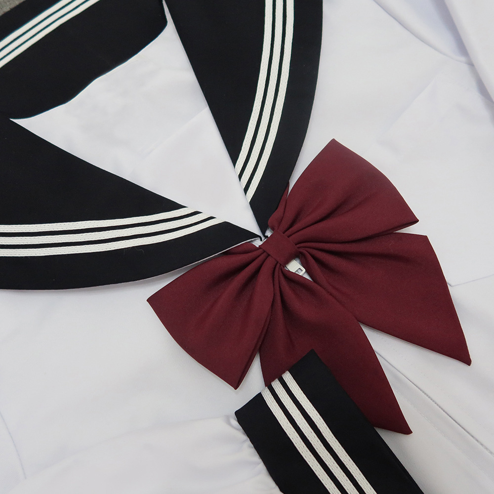 Basic White Three-Piece Sweet Girl Sailor Suit Japanese School Style Cyan Collar White Body Jk Uniform Original Class Uniform School Uniform for Girls