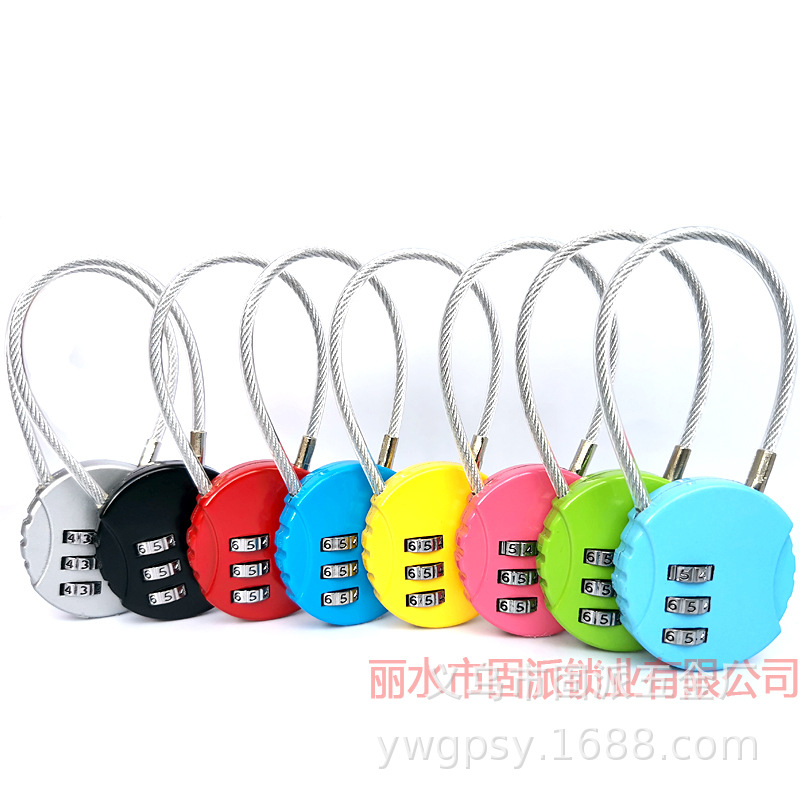 Wire rope password lock padlock luggage bicycle password lock spherical password lock cartoon password padlock