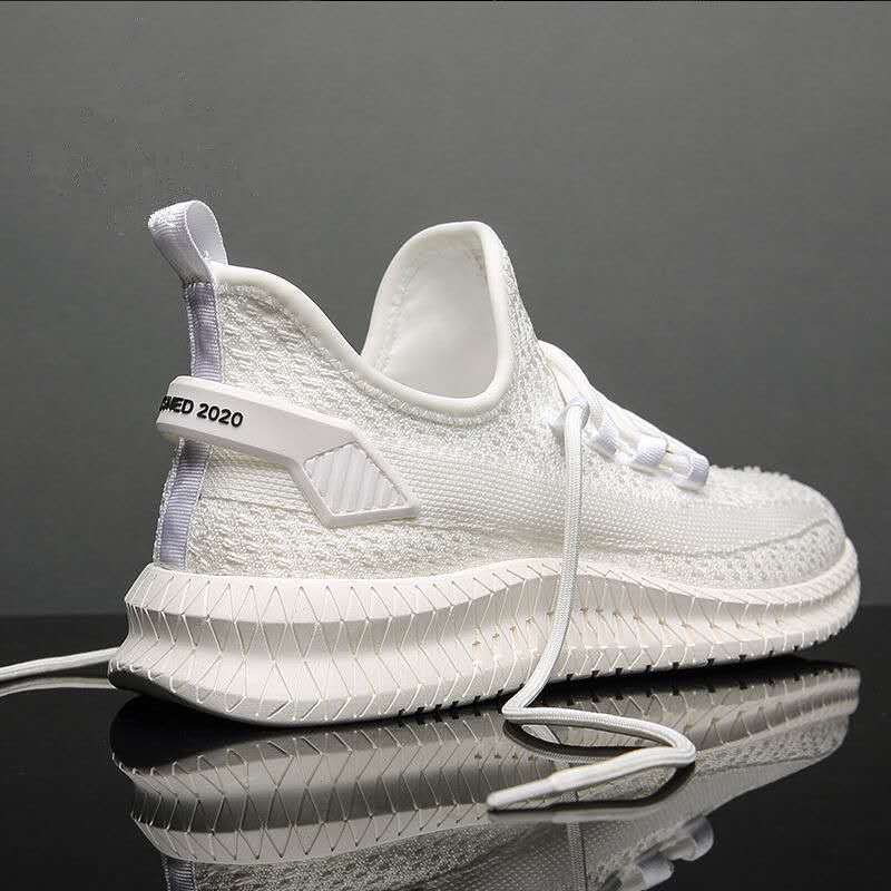 Cross-Border men's casual shoes men's fashionable all-matching sneaker men's shoes flying woven breathable mesh cloth shoes factory wholesale