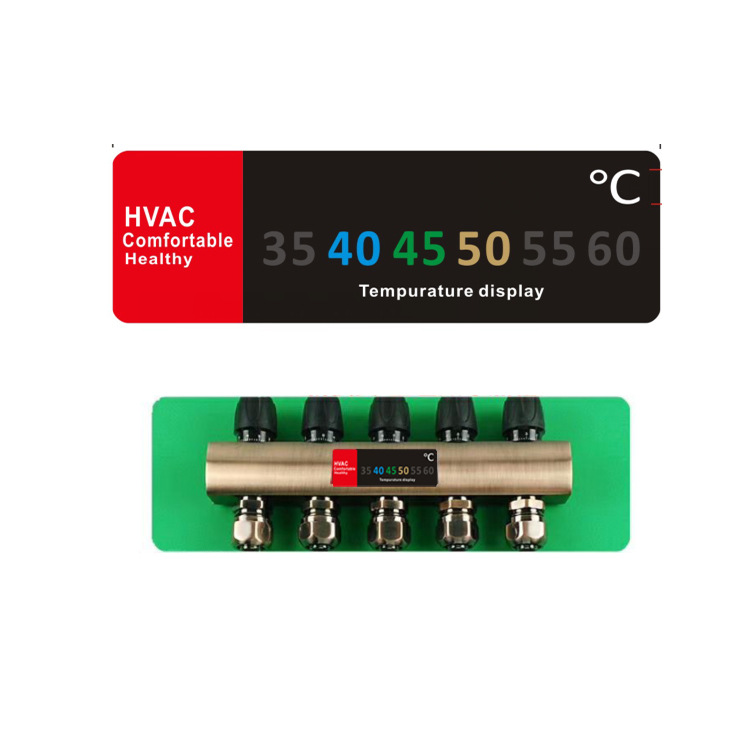 Клапан распределения воды для теплого пола, термометр с температурной чувствительностью, наклейка с изменением цвета для измерения температуры