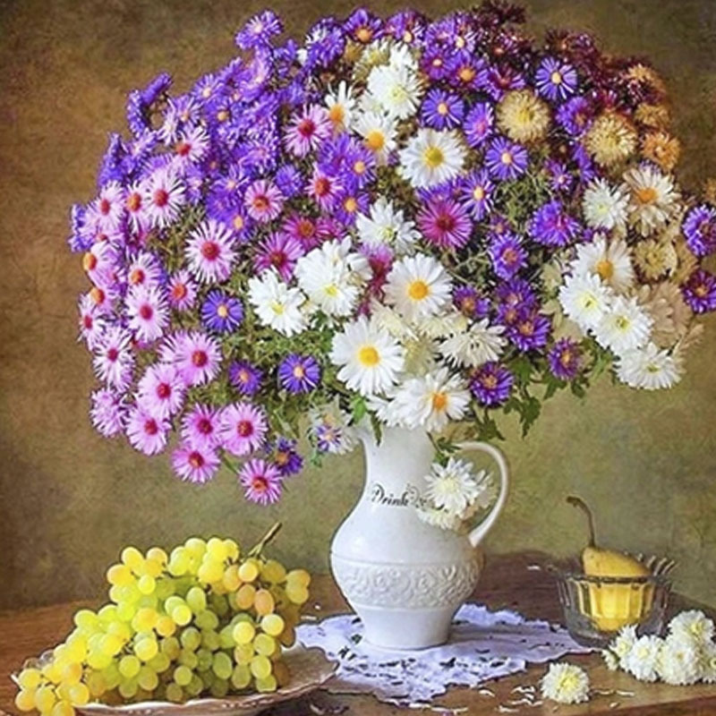 Flowers explosions hand-painted painting factory direct selling children adult leisure diy oil painting spot wholesale